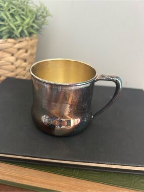 Silver plated Baby Mug Cup with Gold Interior 2.5”H